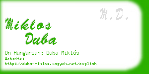 miklos duba business card