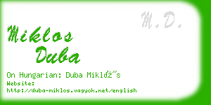 miklos duba business card